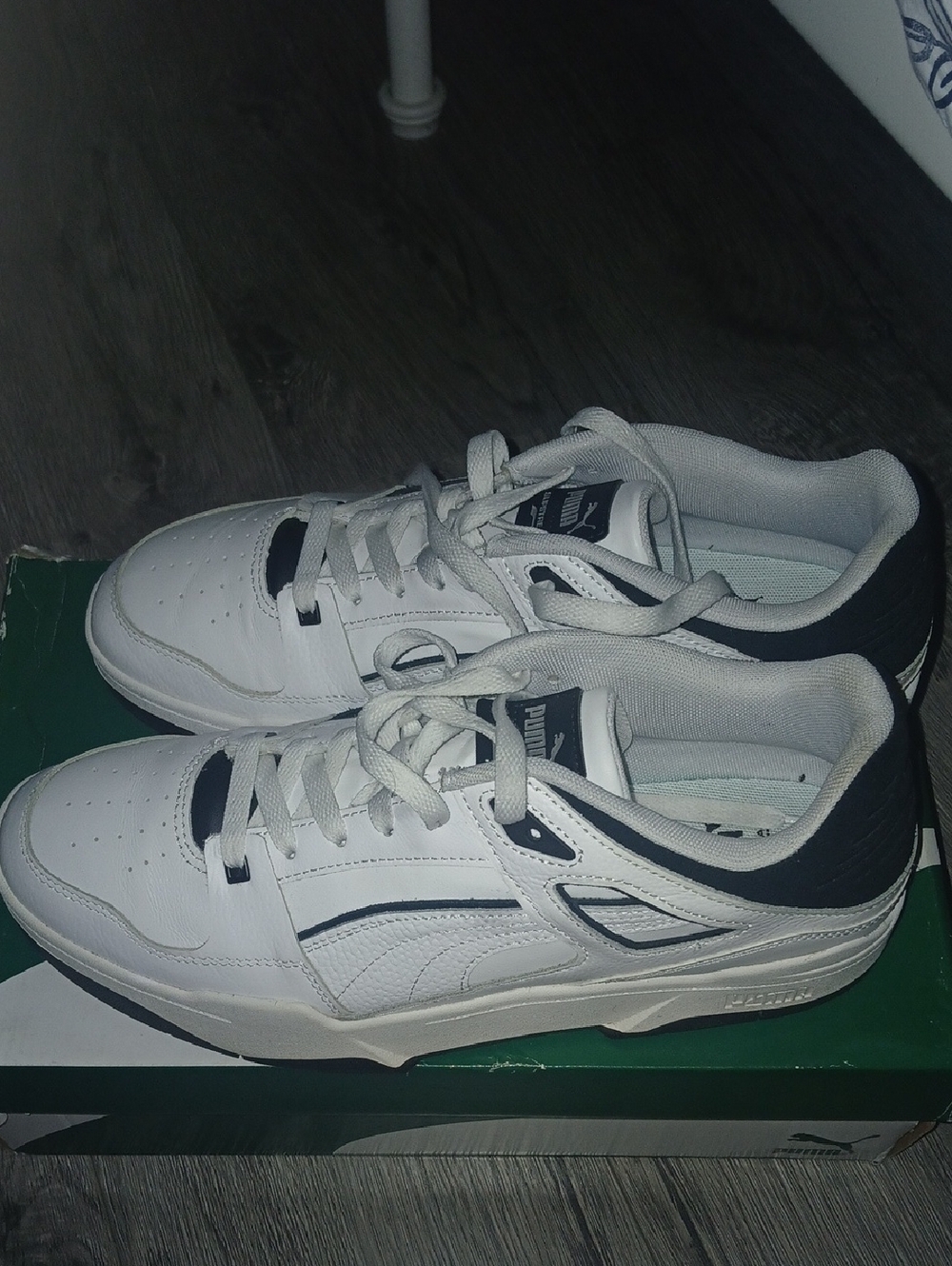 Puma White and Black Men’s Low-Top Sneakers